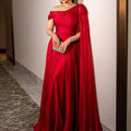Sharon Said Dubai Red Off Shoulder Elegant Evening Dress | SAMAG