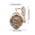 Double Sided Wall Clock Decorative Easy to Read Round Quiet European Style Hanging Clock for Home Office Villa Kitchen Bar Porch