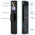 RAYKUBE 21-language Voice Tuya WiFi Camera Palm Vein Smart Fingerprint Lock Face Recognition Digital Lock With Video Call P85
