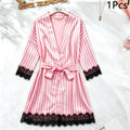 Women'S Letter Print V-Neck Sexy Lace Trim Elegant Satin | SAMAG