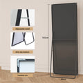 Foot mirror, 165x60, mirror full length, toilet mirror, aluminum alloy frame, living room, bedroom, Black