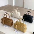 Women Boston Bag Large Capacity PU Leather Handbag Soft Casual Shoulder Bag Chic Daily Commuter Crossbody Tote Purse