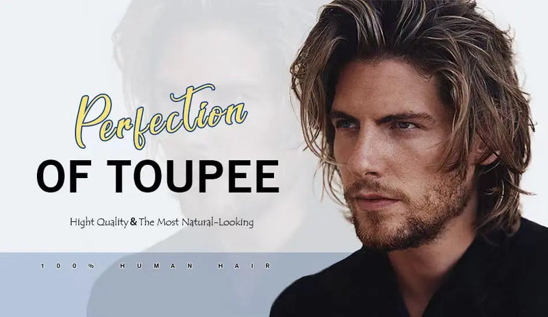Male Hair Prosthesis Toupee Men Mono& Soft Pu Durable Men Wigs 6" Replacement Exhuast Systemes Unit 100% Human Hair Male Wig