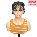 10 inch  Synthetic Full Lace Handmade  Knotless Braids low ponytail bun  can be unraveled Knotless Braids Wigs for women