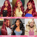 Red Color Body Wave Human Hair Bundles #99j Burgundy Hair Bundles Brazilian Remy Hair Weaving 1/3 Bundle Deals For Extensions