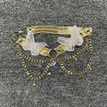 Women's Butterfly Embroidered Top Crystal Chain - View 6 | SAMAG