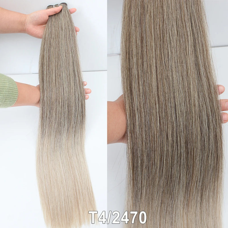 Natural Bio Synthetic Heat Resistant Hair Extensions Sew In Straight Hair Weave Bundle 26" 200g Synthetic Cosplay Ponytail Fiber