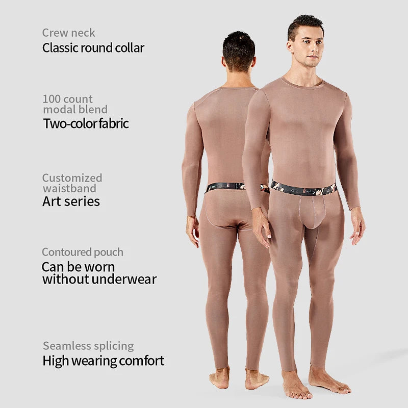 52025 Men's Luxury Modal Base Layer – Buttery-Soft Double-Faced Fabric, Body-Hugging Fit and Second-Skin Feel