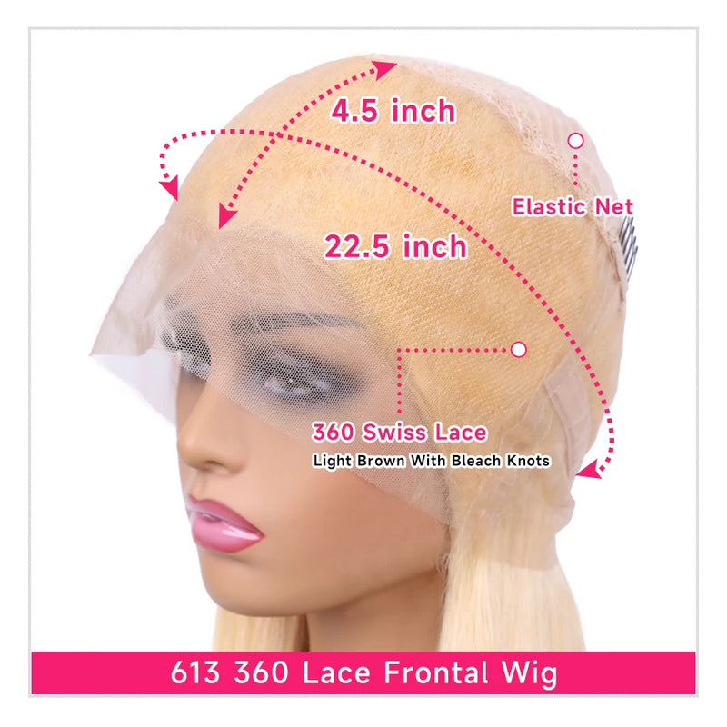 360 Lace Frontal Wig 613 Blonde 13x4 13x6 Body Wave Lace Front Wig Preplucked Brazilian Lace Front Human Hair Wigs 30 32 38 Inch
