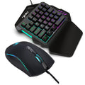 Gaming One-Handed Keyboard And Mouse Set with 35 Keys, Dual-Color Injection Molded Keycaps, Colorful Backlight, USB Plug-And
