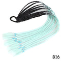 AZQUEEN Synthetic Colored Braided Ponytail Hair Extension Rainbow Color Braids Pony Tail With Elastic Band Girl's Pigtail