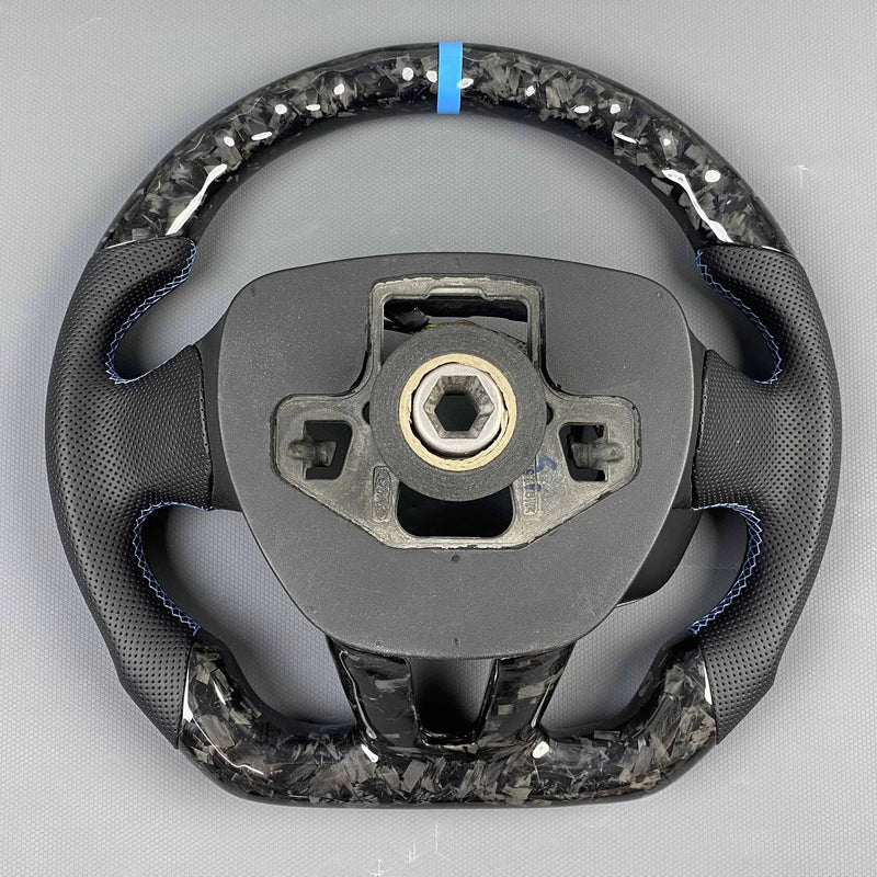 Customized Forged Carbon Fiber Blue Element Steering Wheel Ford MK3 ST RS Car Accessory Sporty Style