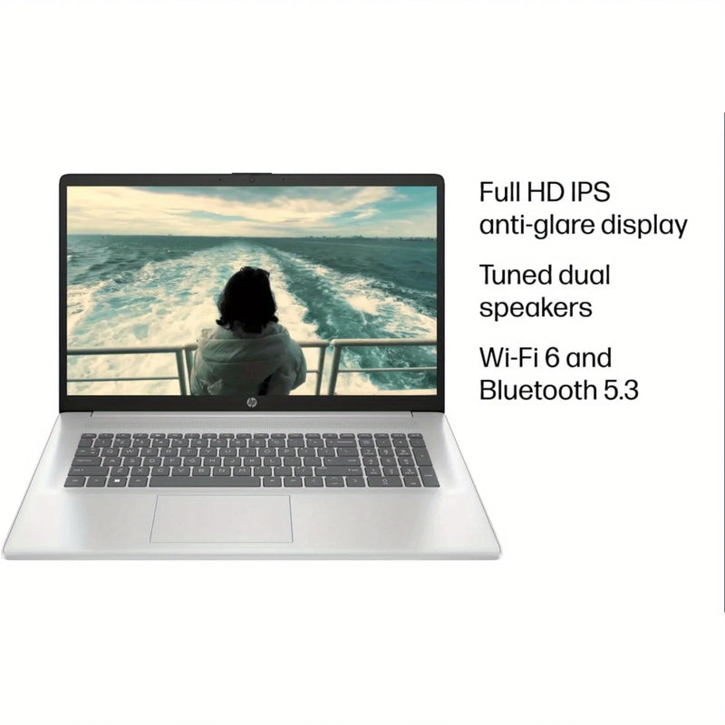 Hp 17.3" Touchscreen Business Laptop, Amd Ryzen 5 7530U, 16Gb Ddr4 Ram, 1Tb Ssd, Wi-Fi 6, Windows 11 Home, Natural Silver