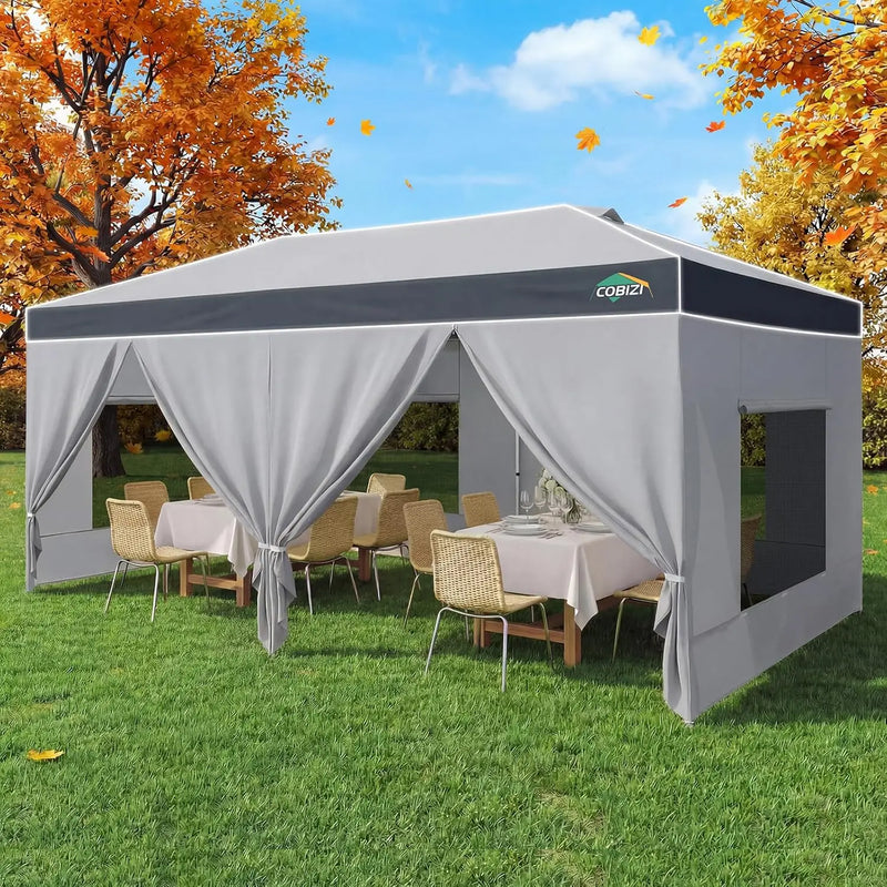 10x20ft Pop Up Canopy Tent Gazebo With 4 Sidewall One | SAMAG