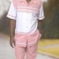 Summer New Printed Men's Top + Trousers Casual Suit Shirt Pants 2 - Piece Fashion Harajuku Retro Party - View 7 | SAMAG