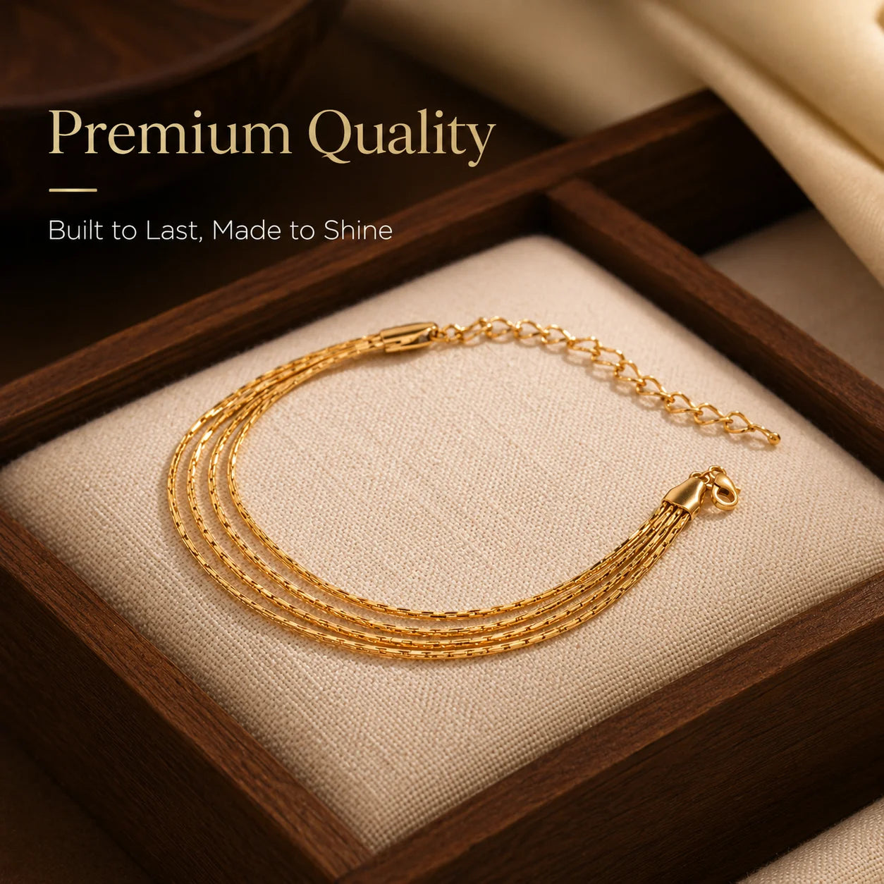 Stainless Steel Bracelet Thin Link Multilayer Chain Bracelet for Women Lightweight Adjustable Jewelry Daily Wear