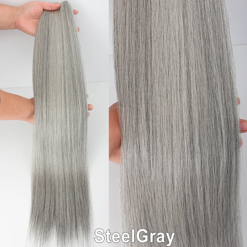 Natural Bio Synthetic Heat Resistant Hair Extensions Sew In Straight Hair Weave Bundle 26" 200g Synthetic Cosplay Ponytail Fiber