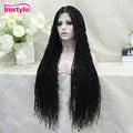 Imstyle 36'' Full Lace Synthetic Lace Front Wig Box Braided With Baby Hair For Women Curly Hair Braid Wig