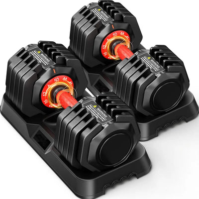 Adjustable Dumbbells 50 LBS Pair with Storage Base | SAMAG