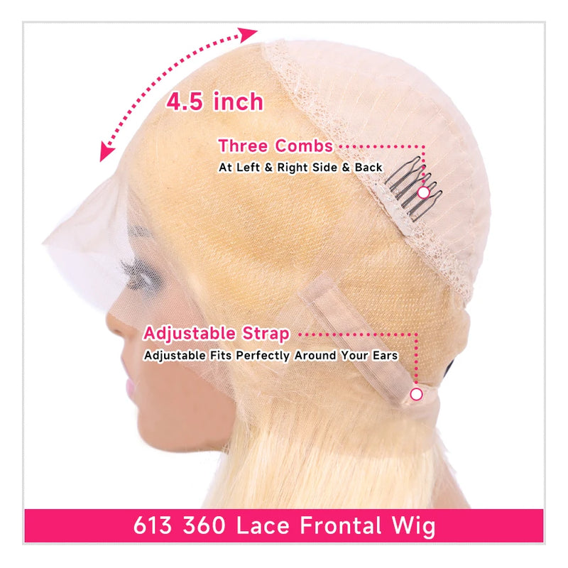 360 Lace Frontal Wig 613 Blonde 13x4 13x6 Body Wave Lace Front Wig Preplucked Brazilian Lace Front Human Hair Wigs 30 32 38 Inch
