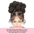 Synthetic Bantu Braided Wigs 11 Inches Full Lace Braided Wig with Baby Hair Afro Short Wigs Knotless Box Braids Wigs for Women
