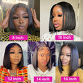 Straight Short Bob Wig Human Hair 13x4 Transparent Lace Front Wigs 230 Density Natural Black Bone Straight Short Human Hair Wigs