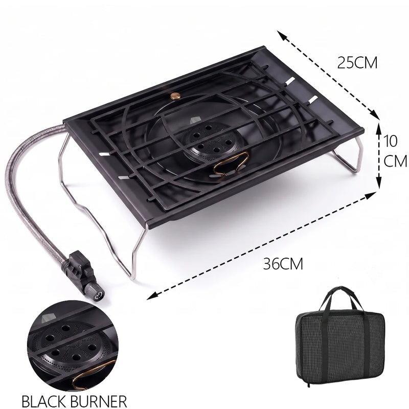 Pandatour Camping Outdoor IGT Table Gas Stove Wood Grain | SAMAG