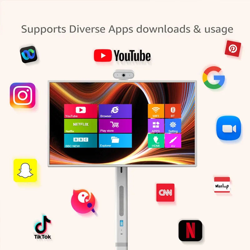 2026 Popular 32 Inch Battery-Power Android 13 Stand By Me Tv In-Cell Touch Screen Gym Gaming Live Room Smart Tv