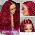 Wholesale Burgundy 30-40 Inch 99J Deep Wave 13x4 Lace Front 13x6 Red Curly Wigs Women High Density Long Length Human Hair Wig