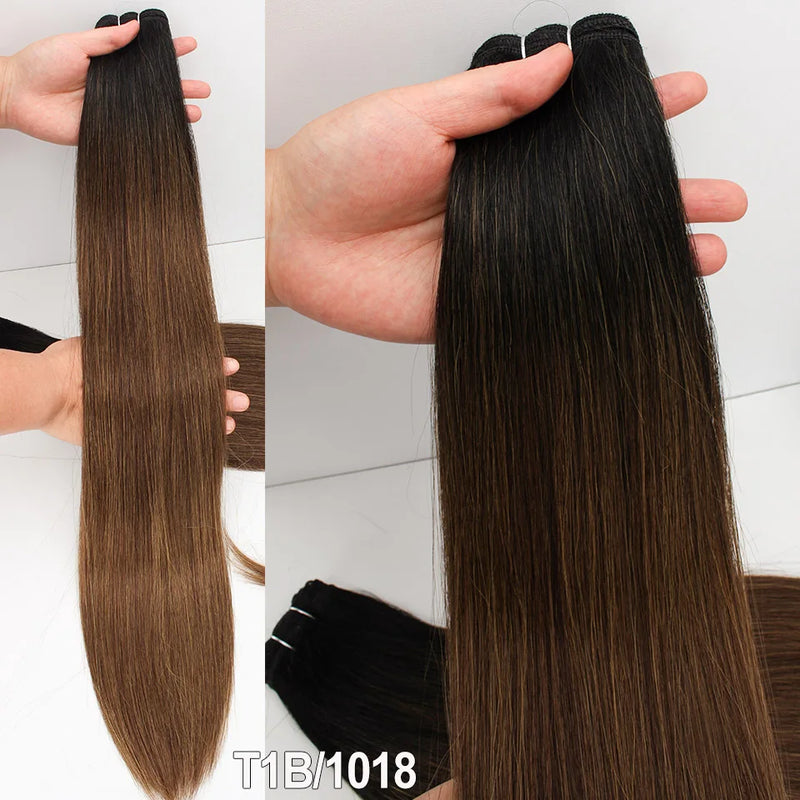 Natural Bio Synthetic Heat Resistant Hair Extensions Sew In Straight Hair Weave Bundle 26" 200g Synthetic Cosplay Ponytail Fiber