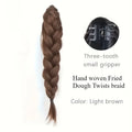 Synthetic Braided Ponytail Wig With Claw Clip Elegant Curly Wave Braids Ponytail Extension For Women Heat Resistant Fiber Hair
