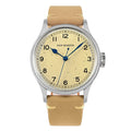 San Martin 38.5mm Men's Mechanical Watch NH35 Vintage Pilot Simple Fashion Wristwatch Baked Varnish Blue Hands 10 Bar Clock