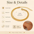 Stainless Steel Bracelet Thin Link Multilayer Chain for Women Lightweight Adjustable Jewelry Daily Wear - Visuel 3 | SAMAG