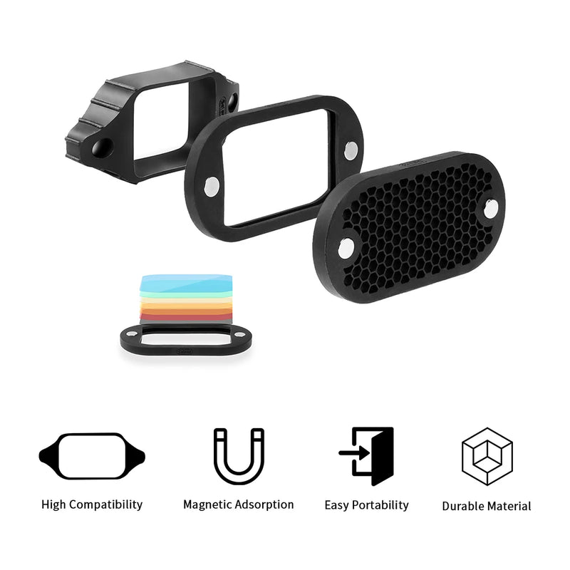 Selens Flash Speedlight Honeycomb Grid Diffuser Reflector With Magnetic Gel Band 7Pcs Filters Flash Accessories Kit