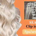 Full Shine Clip in Hair Extensions Human Hair Clip Balayage 7pcs 120g Double Weft Hair Extensions Human Hair For Woman
