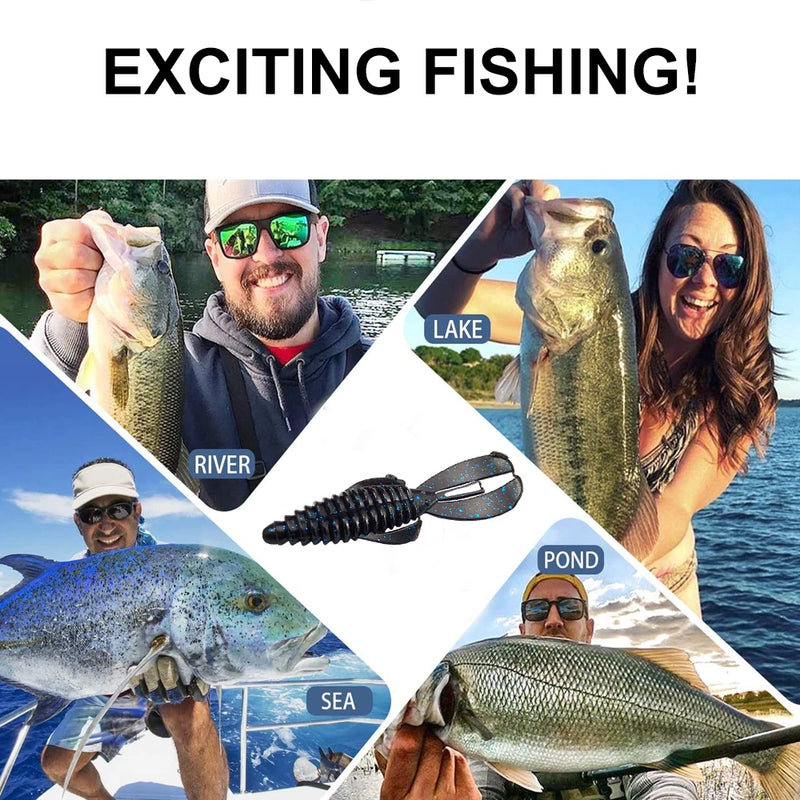 ESFISHING Hot Jigging Silicone Bait Rage Bug Craw 100mm Wobblers for Pike Bass Pesca Artificial Ned Fishing Lure Salts