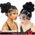 Synthetic Braided Wigs Hand-tied Full Lace Braided Wig with Baby Hair Afro Short Wigs Knotless Box Braids Wigs for Black Women