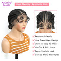 10 inch  Synthetic Full Lace Handmade  Knotless Braids low ponytail bun  can be unraveled Knotless Braids Wigs for women