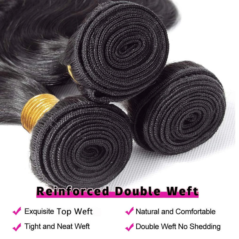 Wholesale 26 28 30 Inch Long Length Hair  Bundles Extensions Deal  Virgin Hair Body Wave Pure Black Tight Practical Hair Bundles For Weaving