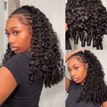 300 Density Burmese Curly Half Wig 100% Human Hair Glueless Ready to Wear Seamless Clip Ins 3 IN 1 Half Wig With Drawstring