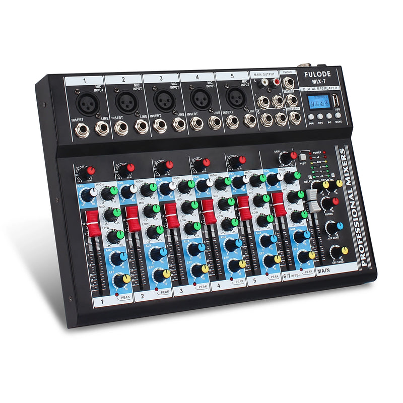 12-Channel Professional Audio Mixing Sound Board Console  Features 99-Bit DSP USB MP3 for PC Recording XLR Mic Jack