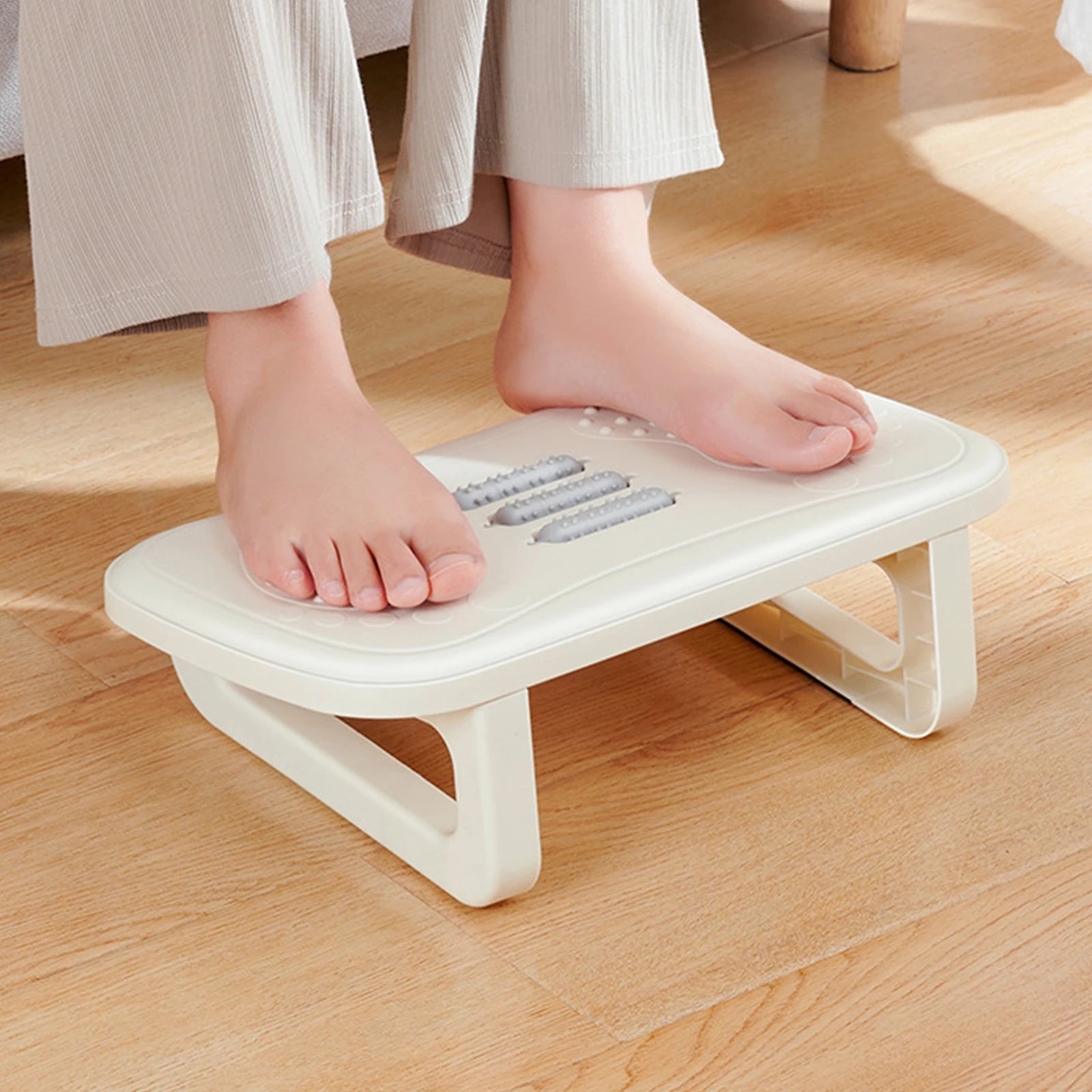 Office Footrest Footstool Ergonomic Under The Table Foot Stool With Massage Rollers Non-Slip Desk Step Stool Footstool Stepping