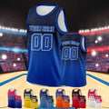 Custom Basketball Jersey Blue Gradient Personalized Printed Name Number Logo Team Shirt for Men Women Youth Kids Fans Gift