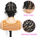 Short Lovely Synthetic Braided Wigs for Black Women Full Lace Hand-tied Twist Knotless Box Braids Wigs with Baby Hair 8 inches