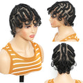 Short Lovely Synthetic Braided Wigs for Black Women Full Lace Hand-tied Twist Knotless Box Braids Wigs with Baby Hair 8 inches