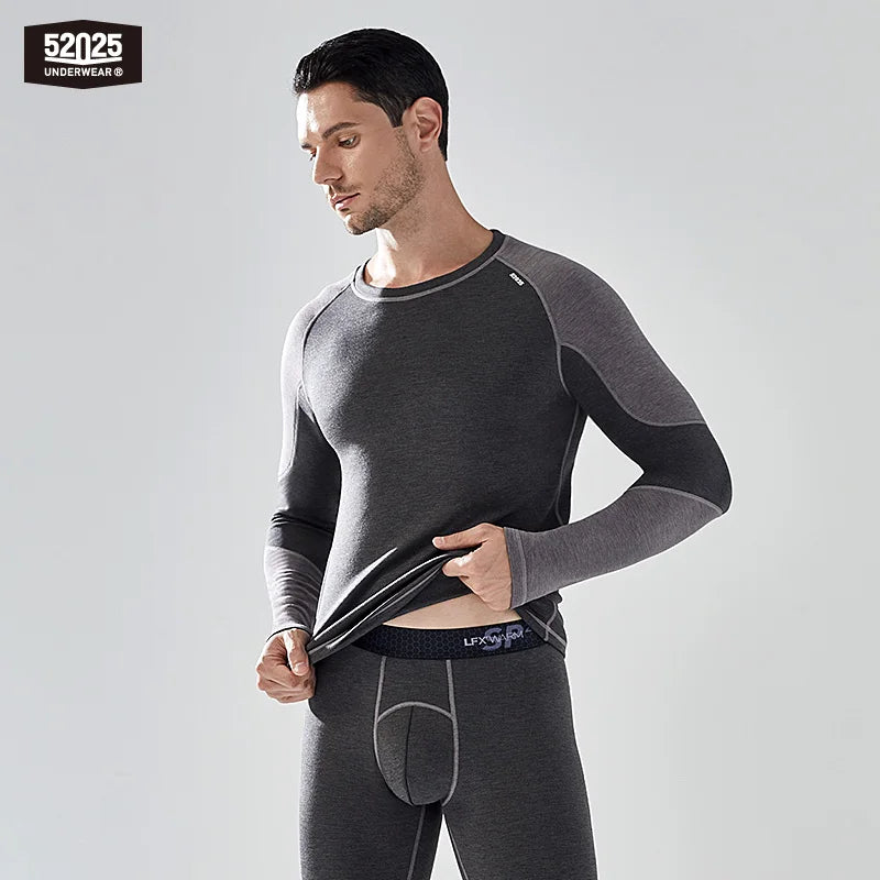 52025 Warm Thermal Underwear with Wool and Silk – Double-Layered for Extra Warmth, Winter-Ready Long Johns, Premium Base Layer