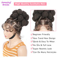 Synthetic Bantu Braided Wigs 11 Inches Full Lace Braided Wig with Baby Hair Afro Short Wigs Knotless Box Braids Wigs for Women