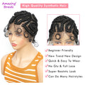 8 inches Synthetic Full Lace Handmade Twist Knotless Box Braids Wigs with Baby Hair Short Lovely Braided Wigs for Black Women