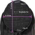 Straight Ponytail 100% Real Human Hair Drawstring Ponytail Clip In Hair Extensions Brazilian Virgin Natural Black Clips Ponytail
