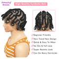 Short Lovely Synthetic Braided Wigs for Black Women Full Lace Hand-tied Twist Knotless Box Braids Wigs with Baby Hair 8 inches
